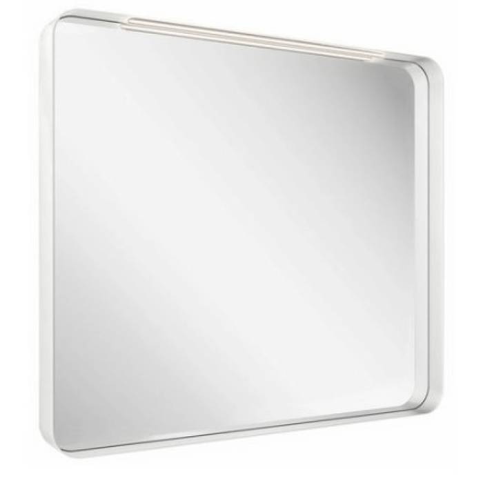 Oglinda cu iluminare LED Ravak Strip 80x70cm, rama alba, IP44